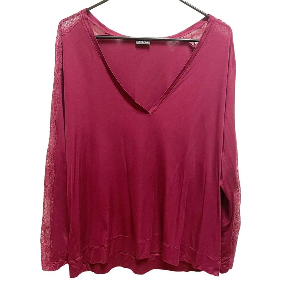 LA PERLA Maroon Luxury Modal Super Soft Lightweight Pajama Set Medium
